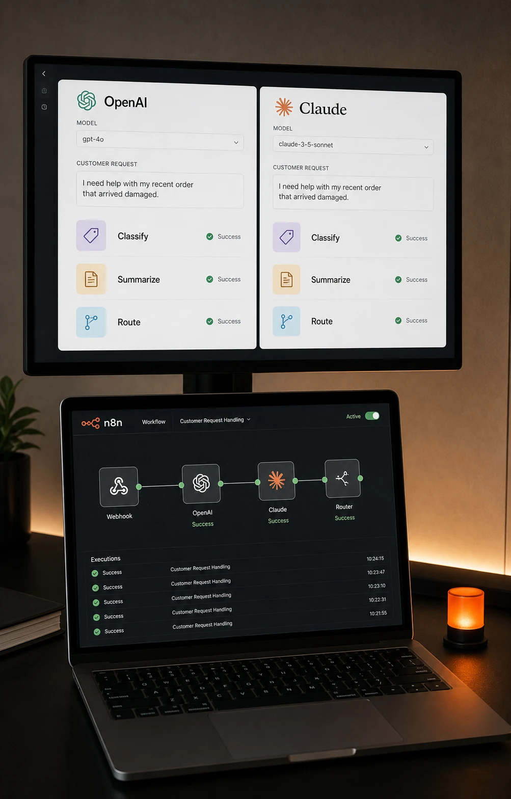 Herramientas empresariales conectadas mediante automatización