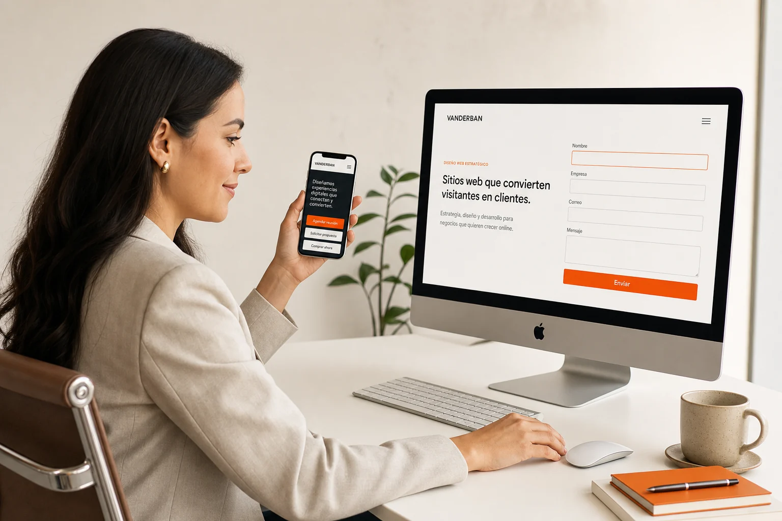 Formulario y llamados a agendar, solicitar propuesta o comprar en una página web