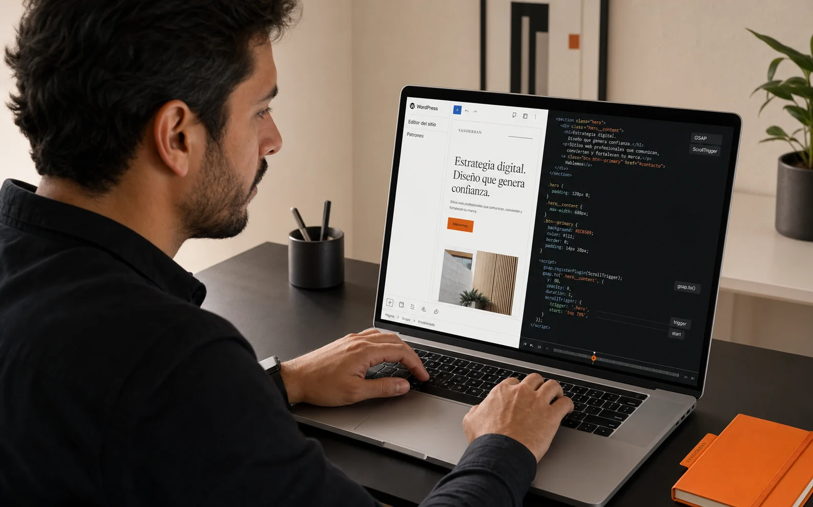 Desarrollo de una web corporativa con WordPress, código y animaciones GSAP